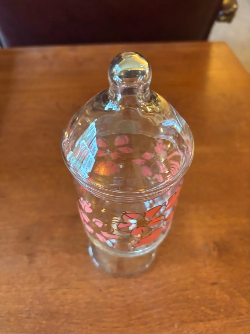 Handpainted Footed Apothocary Jar vintage